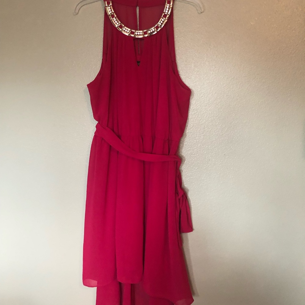 High low dress with gold